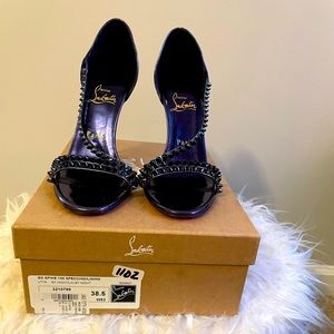 Hot & sexy midnight blue spike LouBoutin heels.. Red bottom sexy